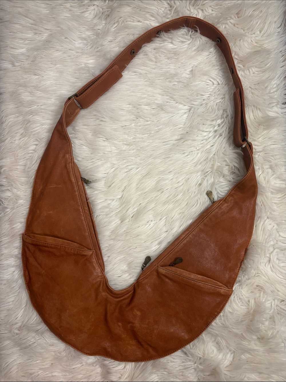 Brown Leather Crossbody Sling Bag - Versatile Everyday Carry
